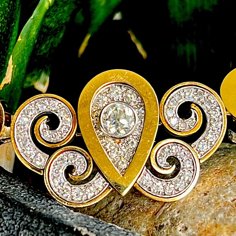 18 karat gold, and 4 1/2 carat diamond necklace - Picture 14 of 17